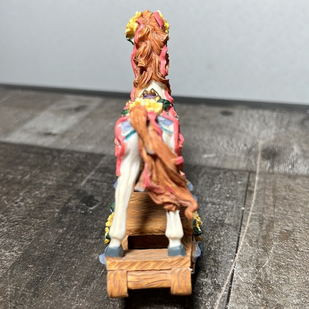 Vintage Resin Floral Designed Rocking Horse - Picture 2 of 5